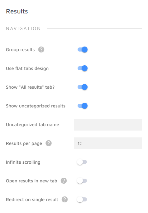 Results tab